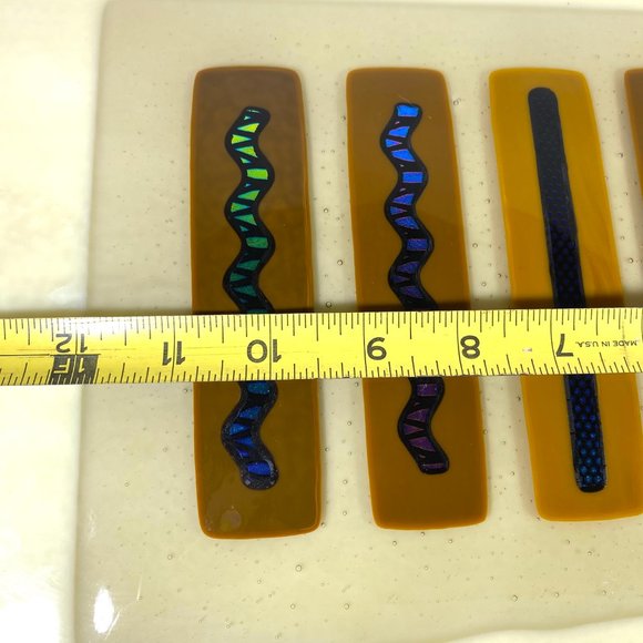 1970's Cream Fused Dichroic Art Glass Wall Art - Picture 3 of 7